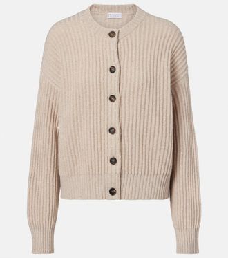 Brunello Cucinelli Ribbed-knit cashmere and wool-blend cardigan