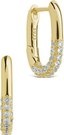 Sterling Forever Elke Shimmer Cubic Zirconia Huggie Hoop Earrings in Gold at Nordstrom Rack