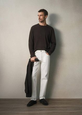 Mango Maglietta misto cotone cashmere regular-fit marrone - Uomo - XL - MANGO MAN