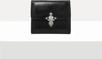 Vivienne Westwood Orb Clasp Wallet Shiny Veget Tanned Black One Size Women