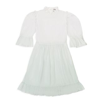 Batsheva EXCLUSIVE DIP DYE SHORT PRAIRIE WHITE GREEN DAY DRESS