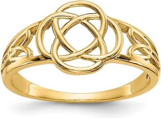 Diamond2Deal 14k Yellow Gold Polished Ladies Celtic Knot Ring