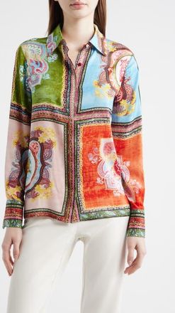 Elie Tahari Johanna Kaleidoscope Button-Up Shirt in Kaleidoscope Print at Nordstrom, Size X-Small