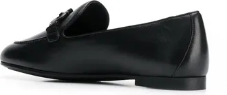 Ferragamo Gancini-Buckle Leather Loafer - Black