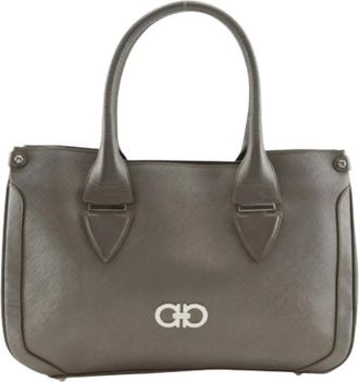 Ferragamo Pre-owned Tote bag - Dames - Vintage Handtas - Grijs - ONE Size - Leer - Vintage