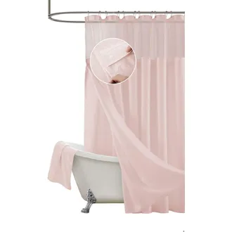 Dainty Home Waffle Weave Shower Curtain in Pink at Nordstrom Rack
