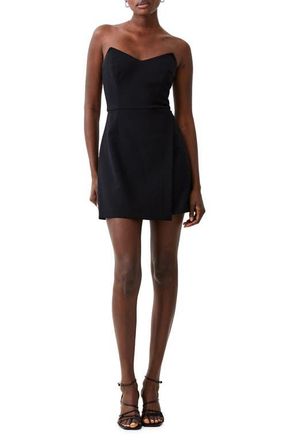 French Connection Whisper Strapless Minidress in Blackout at Nordstrom, Size 14