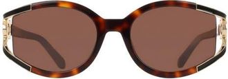 Ferragamo 56mm Oval Sunglasses in Tortoise at Nordstrom