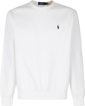 Polo Ralph Lauren White Logo Cotton-Blend Sweatshirt