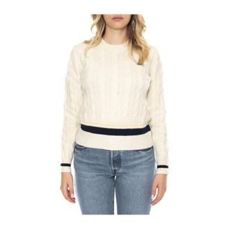 Lacoste V-hals Knit - Dames - Ronde hals truien - Wit - S - Truien & Vesten