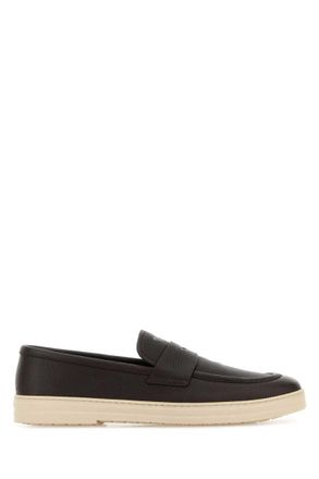 Prada Dark Brown Leather Loafers