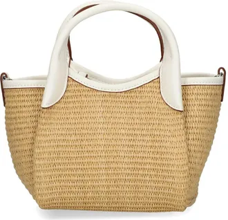 Emporio Armani Woven Straw Tote Bag - Tan