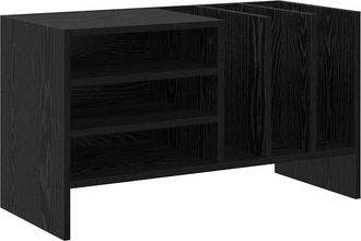 vidaXL Mueble Para Discos De Vinilo Roble Negro 78.5 X 35 X 45 Cm Vidaxl