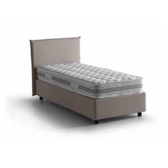 Dmora Cama Individual Dbaston, Cama Contenedor Con Revestimiento De Tela, 100% Made In Italy, Apertura Frontal, Con Colch&oacute;n Cm 90x200 Incluido, T&oacute;rtola - Dm