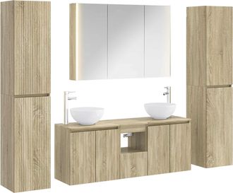 vidaXL Juego De Muebles De Ba&ntilde;o 6 Uds. Roble Sonoma Vidaxl