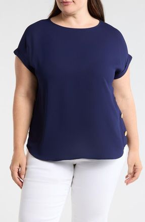 Jones New York Button Detail Top in Pacific Navy at Nordstrom, Size 1 X