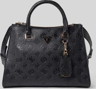 Guess Handtasche mit Logo-Muster Modell CRESIDIA II SOCIETY SATCH in Black, Größe 1