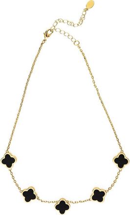 Rivka Friedman Onyx Clover Chain Necklace at Nordstrom Rack