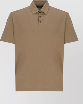 Zanone polo shirt straight collar short sleeves cotton
