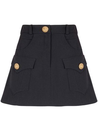 Balmain Wollen mini-rok - Zwart