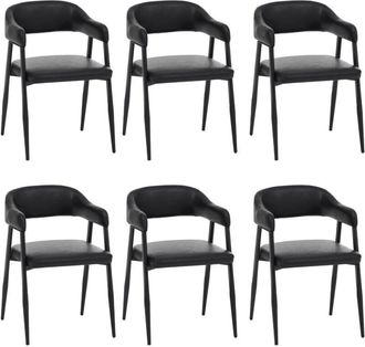 Hhg [nunca Usado] Juego De 6 Sillas De Comedor Hhg-685, Silla De Cocina, Silla Con Respaldo, Silla Tapizada, Estilo Industrial Retro Vintage, Piel Sint&eacute;ti