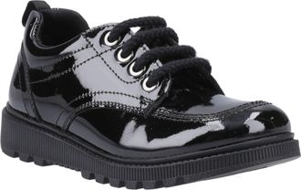 Hush Puppies Keeley Meisjes Zwarte Veterschoenen Van Leer