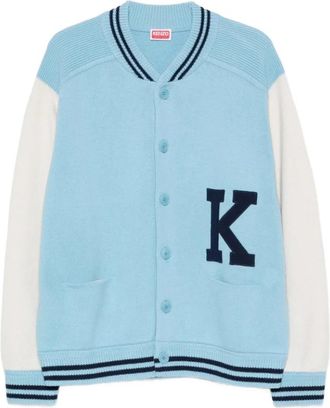 Kenzo Varsity Cardigan - Heren - Vesten - Blauw - L - Wol - Truien & Vesten