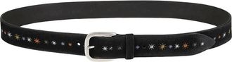 Orciani Hunting Asterisk Sport Belt - Heren - Riemen - Zwart - 90 CM - Leer - Accessoires