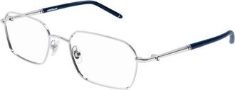 Montblanc MB0245O 006 Shiny Silver/Blue 56mm