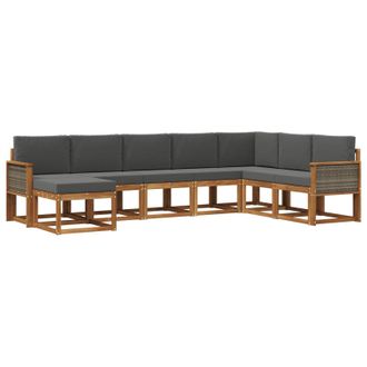 vidaXL Conjunto De Sof&aacute;s De Exterior 8 Pcs Natural Y Antracita Vidaxl