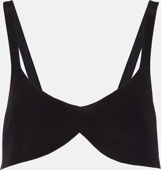 Prada Oversized silk crepe de chine bra top