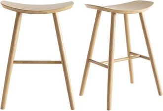 Miliboo Set De 2 Taburetes De Cocina De Madera Clara 65 Cm Demory