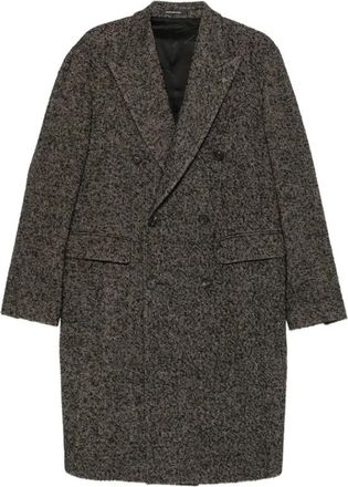 Tagliatore Jassen, Heren, Bruin, M, Wol, Herringbone Double-Breasted Coat