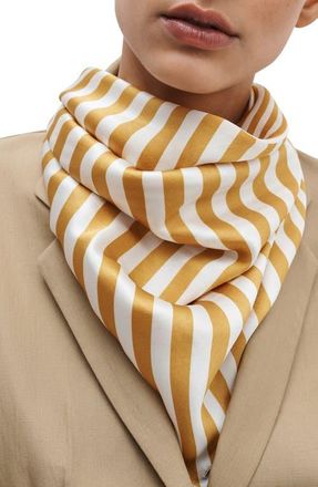 Rag & Bone Gia Silk Square Scarf in Gold Stripe at Nordstrom