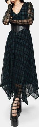 Disturbia Hanky Hem Midi Dress in Green at Nordstrom, Size 10