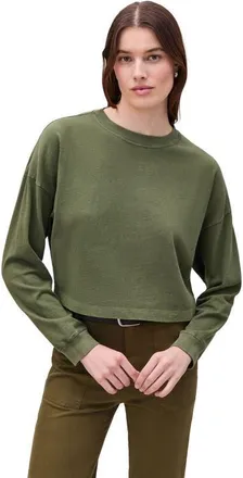 Richer Poorer Inc. The Relaxed Crop Long Sleeve Tee in Cypress at Nordstrom, Size X-Small