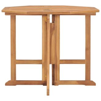 Berkfield Home Folding Garden Dining Table 90x90x75 cm Solid Teak Wood in Brown | Size: 90 x 90 x 75 cm