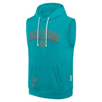 Nike Miami Dolphins Sideline Nike Mens Dri-FIT NFL Sleeveless Pullover Hoodie in Green | 03B43GT9P-B27
