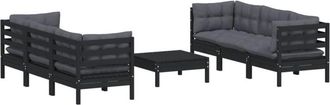 vidaXL Muebles De Jard&iacute;n 7 Pzas Con Cojines Antracita Madera De Pino Vidaxl