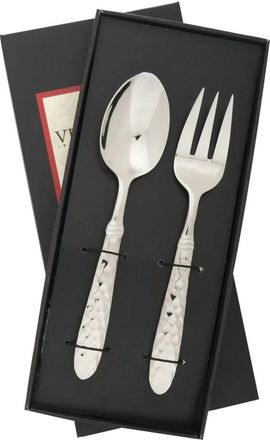 Vietri Martellato Serving Set In Silver