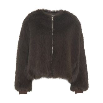 Kaos Faux Fur & Shearling Jackets, female, Brown, M, Moro Bomber Jacket