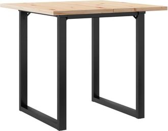 vidaXL Vidaxl - Dining Table O-Frame 90x90x75.5 cm Solid Wood Pine and Steel