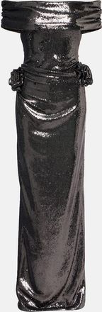 Roland Mouret Abito lungo con applicazioni floreali