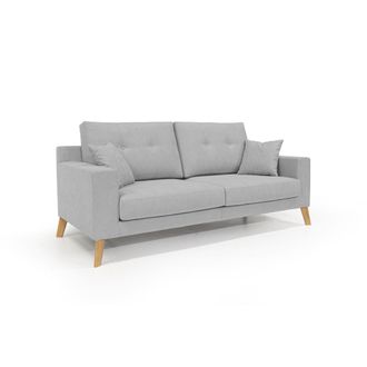 Divani.Store Danish Sof&aacute; Moderno De Tela Suave E Impermeable 206 Cm Gris Claro
