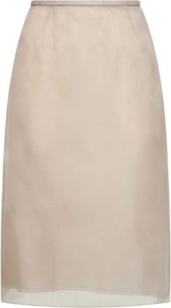 Blanca Vita Agata Midi Rok - Dames - Midirokken - Beige - L - Leer - Rokken