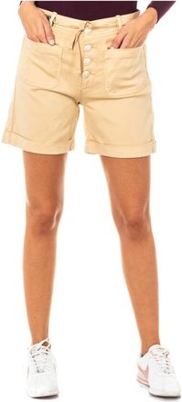 La Martina Rode Shorts met Verstelbare Tailleband - Dames - Bermuda - Beige - W28 - Katoen - Korte Broeken