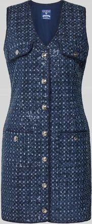 Guess Minikleid mit Allover-Pailettenbesatz Modell Gabriela in Blau, Größe XL
