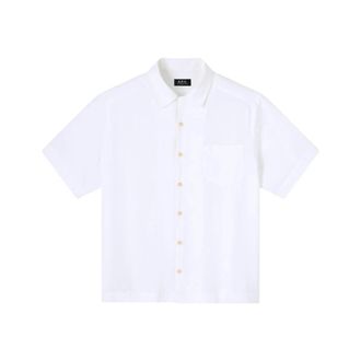 A.P.C. Jude Shirt - Heren - Korte mouwen Overhemden - Wit - M - Katoen - Overhemden