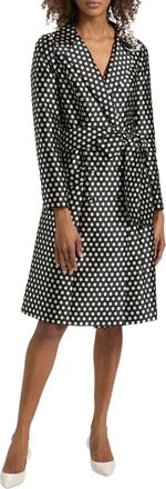 Teri Jon Mikado Polka Dot Shirt Dress In Black