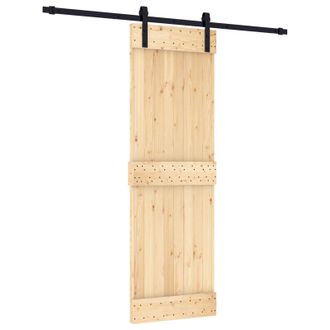 vidaXL Puerta Corredera Natural Y Negro 70 X 210 Cm Vidaxl
